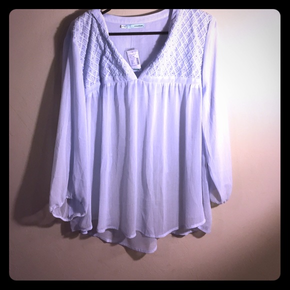 Pale blue sheer top