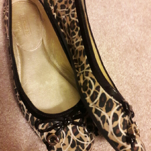 Coach leopard ballet flats