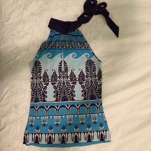 Tory burch keyhole tie neck halter