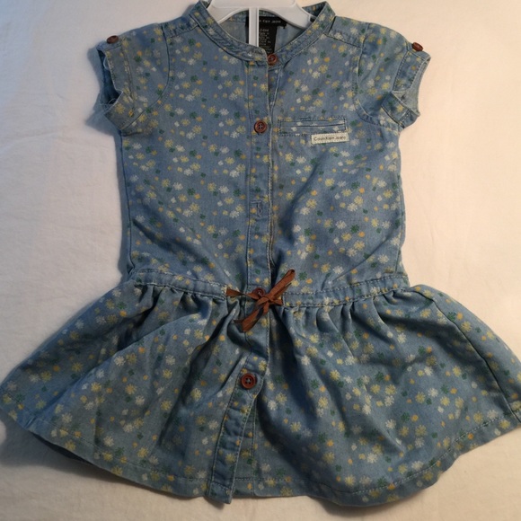 Calvin Klein Jeans Other - Calvin Klein Girls dress,blue w/flowers, 24mo,NWOT
