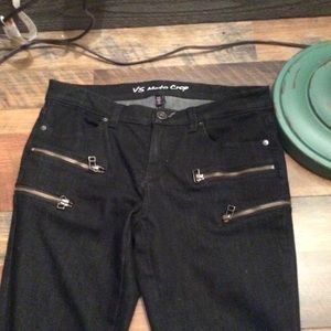 Victoria Secret Black Ankle Moto Jeans