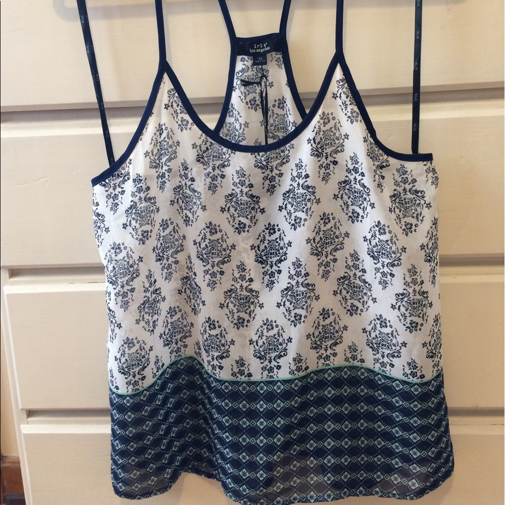 Printed sheer fashion tank