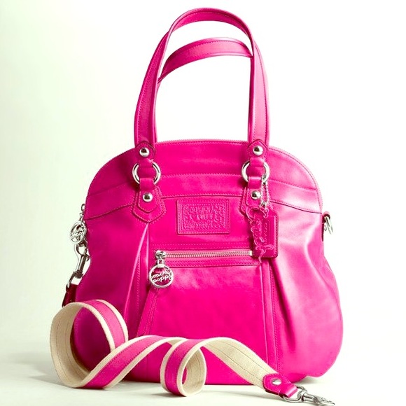 Coach Poppy Highlight purse with Legacy Stripes.