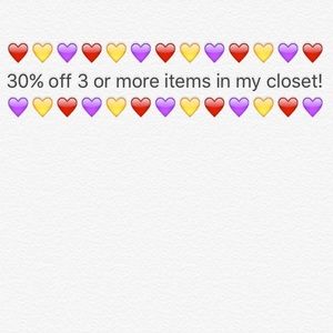 30% off 3+ Items in my Closet