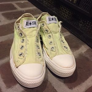 All star converse line green no lace sneakers