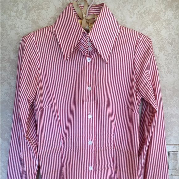 D&G striped form-fitting stretch cotton blouse