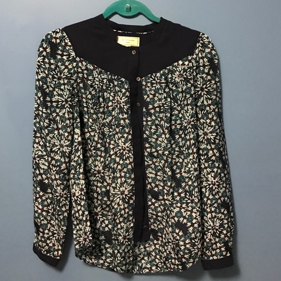 100% silk button down blouse from anthropologie