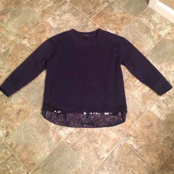 J. Crew Sequined Hem Sweatshirt