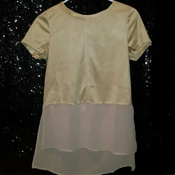 Fall - Tan faux suede top - Picture 2 of 2