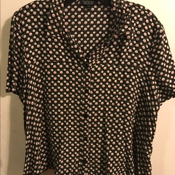 Topshop Button down cropped blouse
