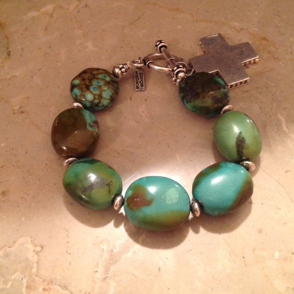 🤑STERLING SILVER & TURQUOISE BRACELET - Picture 2 of 2