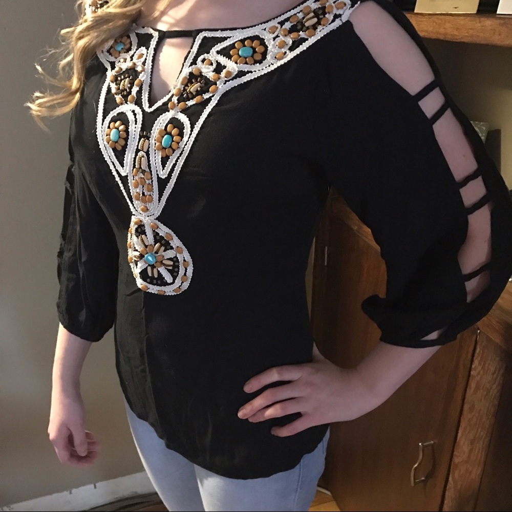 Peppe Peluso Blouse with beading detail