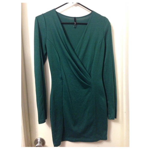 Hunter green fitted dress