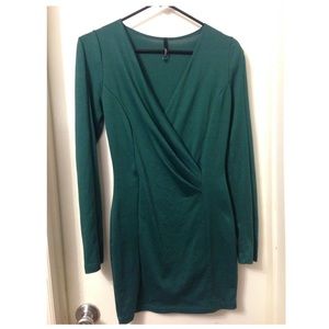 Hunter green fitted dress