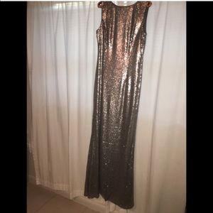 Lulus silver sequin scoop back dress