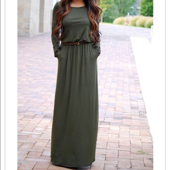 Green maxi dress