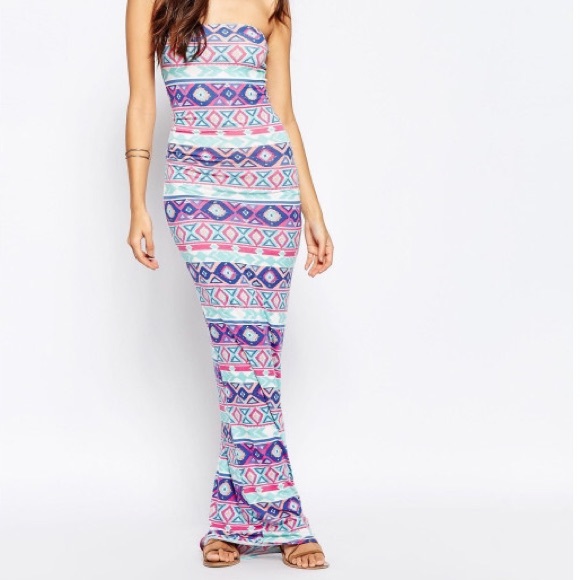ASOS Dresses & Skirts - NWOT Club L Tube Maxi Dress in Geo-Tribal Print