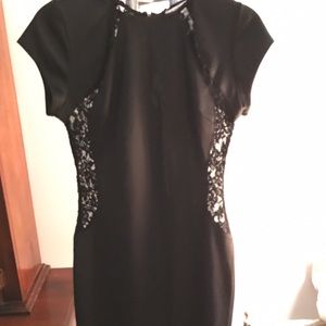 Bar III black Lace scuba dress