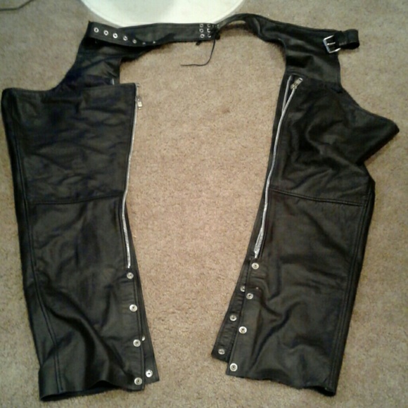 Genuine leather motorcycle chaps