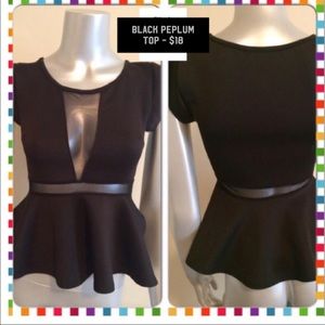 Black Peplum Top