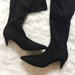 Zara suede over the knee kitten heel boots