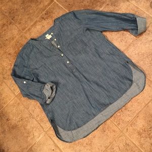 Loft chambray high low shirt