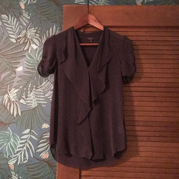Aritzia T. Babaton Ruffled Blouse in Eggplant - Picture 1 of 3