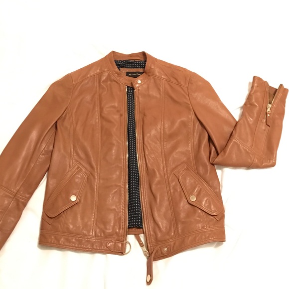Natural brown leather jacket