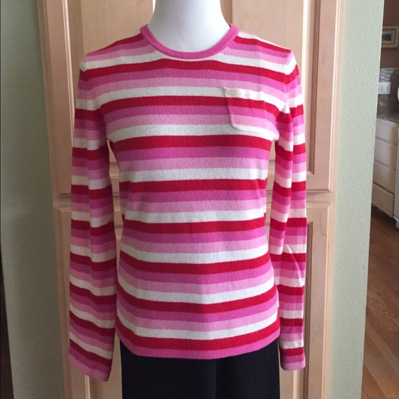 Super cute White Red and Pink striped sweater 💞 - Picture 2 of 3