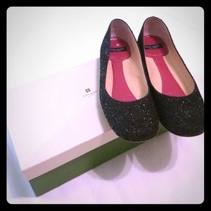 Kate Spade Black Glitter Flats