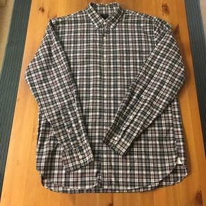 NWOT J.Crew Men's Plaid Button up shirt. Size L.