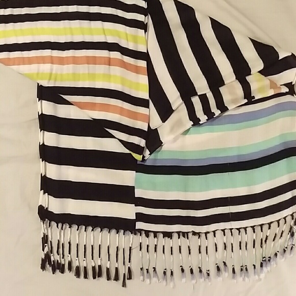 Striped Tassel Scarf
