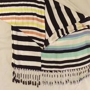 Striped Tassel Scarf