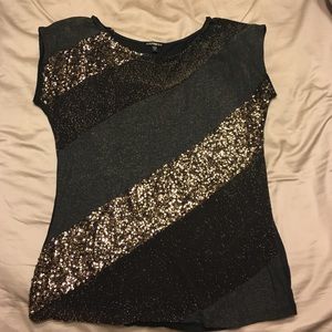 Express black and gold top