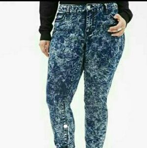 F21 Stretch Acid Wash Jeans