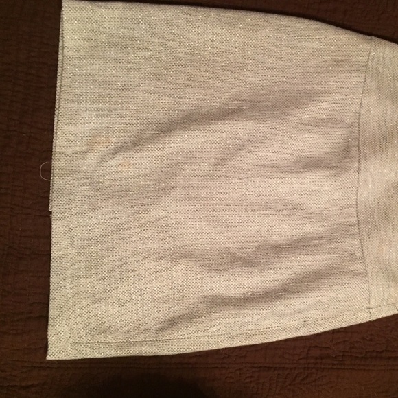 Gray skirt with silver metallic thread accents