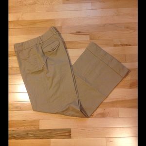 Gap stretch tan wide leg trousers sz 12