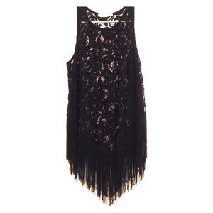 All over lace fringed tank
