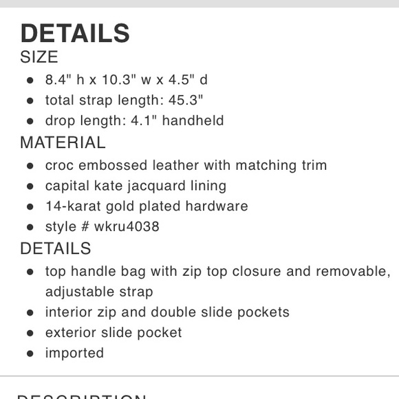 🎄SALE🎁 kate spade Riverside Street Exotic Felix - Picture 4 of 4