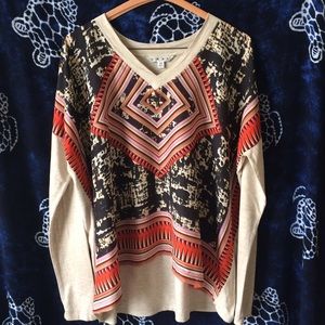 CAbi patterned silk blouse