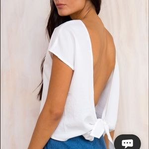 Open back white top