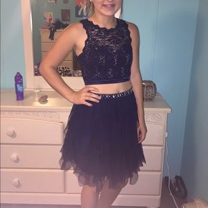 dark purple 2 piece hoco dress only worn once!