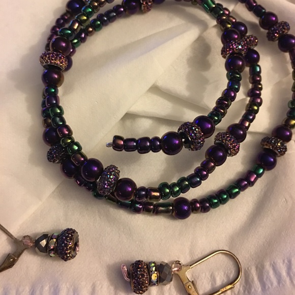 Wrap bracelet/earrings set