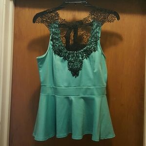 Mint peplum top