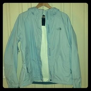 Baby blue North Face raincoat!