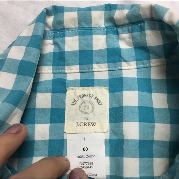 Light Blue and White Gingham Check Shirt - Picture 2 of 4