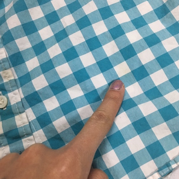 Light Blue and White Gingham Check Shirt - Picture 4 of 4