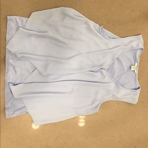 Bar III Airy chiffon/ jersey tank top in sky blue