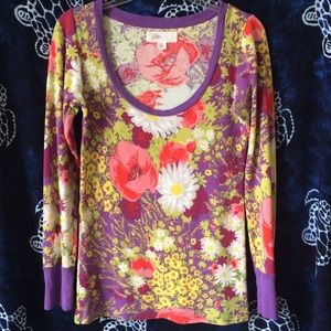 Anthropologie Lilka floral long sleeve t-shirt