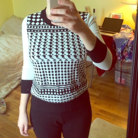 Sweater purge! Merona black and white crew neck